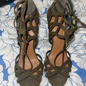 Olive colored heels size 8.5